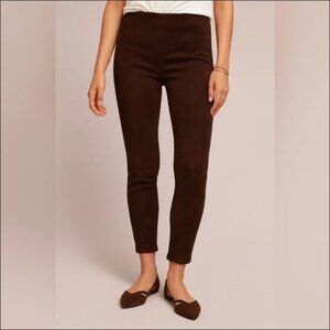 🌸Anthropologie Dark Brown Faux Suede Leggings NWOT🌸